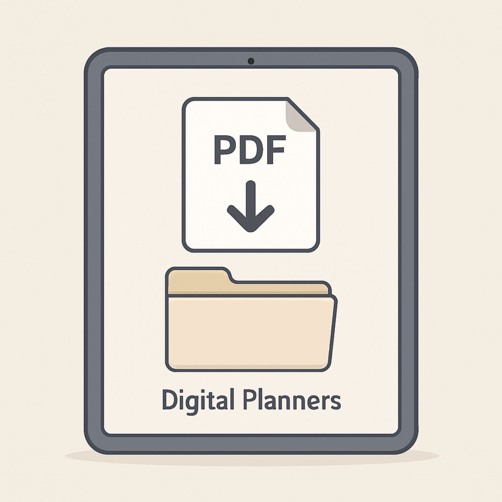 Downloading a digital planner PDF file to the Files app on an iPad