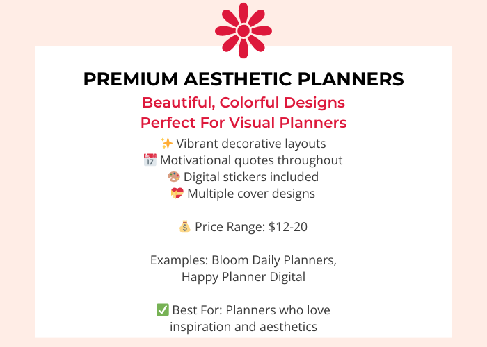 Premium aesthetic digital planners for 2026 with colorful designs and decorative layouts