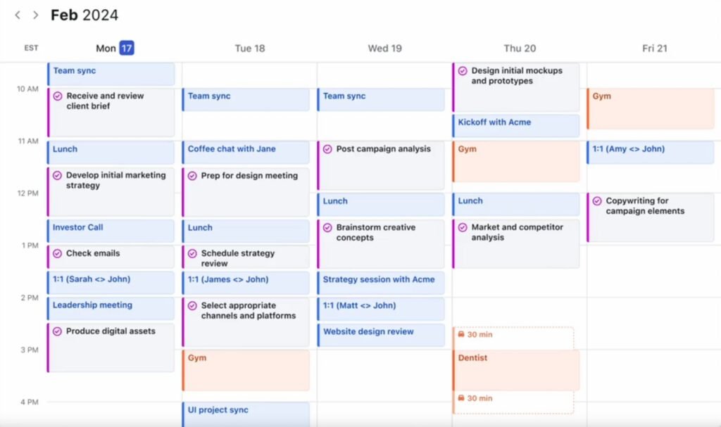 Motion AI automatically rebuilding a daily schedule for ADHD adults when plans change