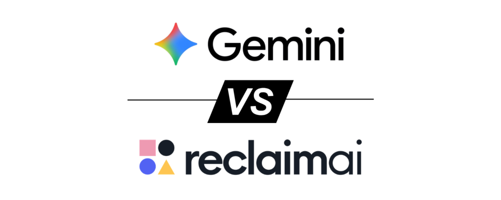 Gemini vs Reclaim.ai logo comparison for ADHD calendar tools