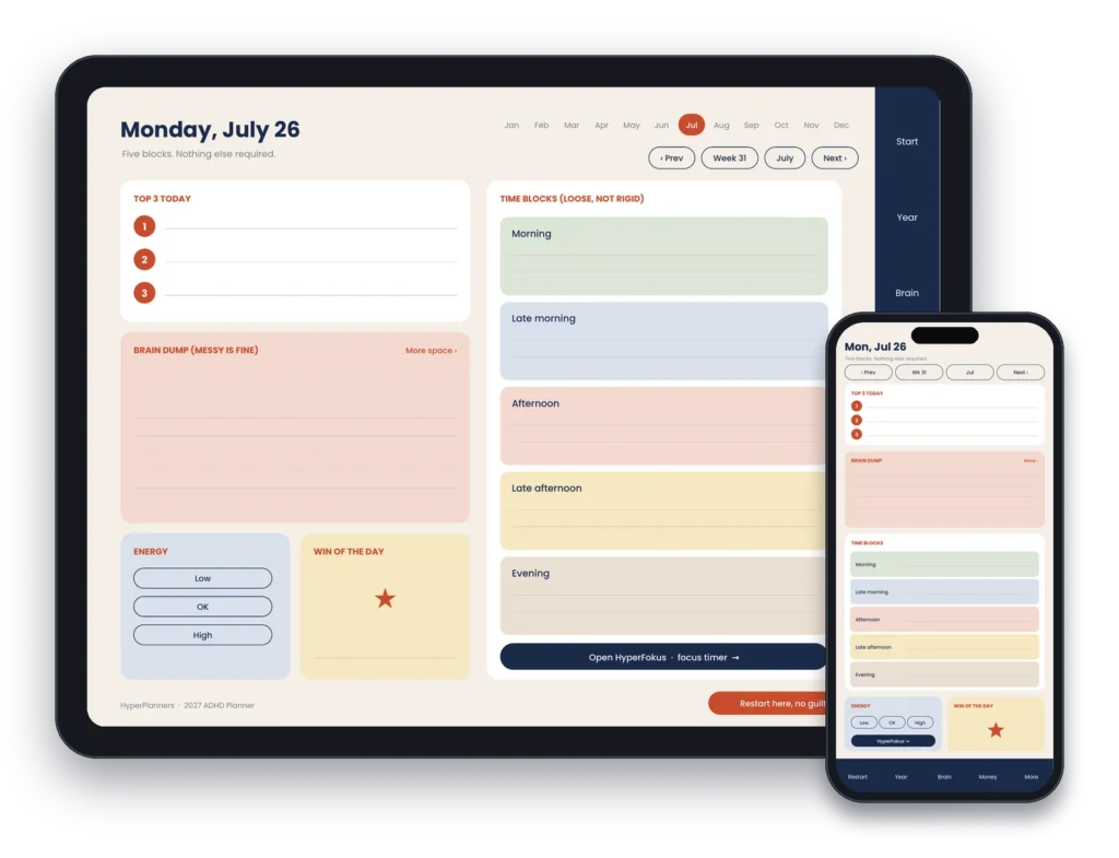 hero_ipad_phone_daily Free 2027 digital planner cover shown on an iPad in GoodNotes