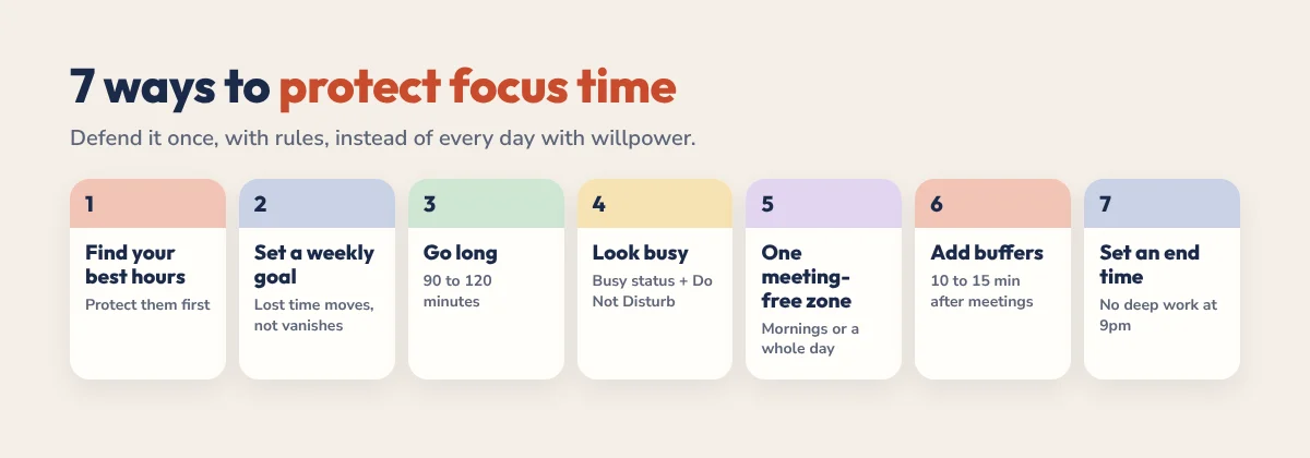 7 ways to protect focus time with ADHD