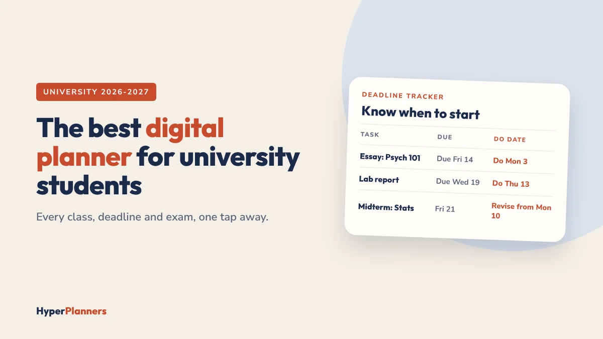 Best digital planner for university students: a deadline tracker with due dates and DO dates