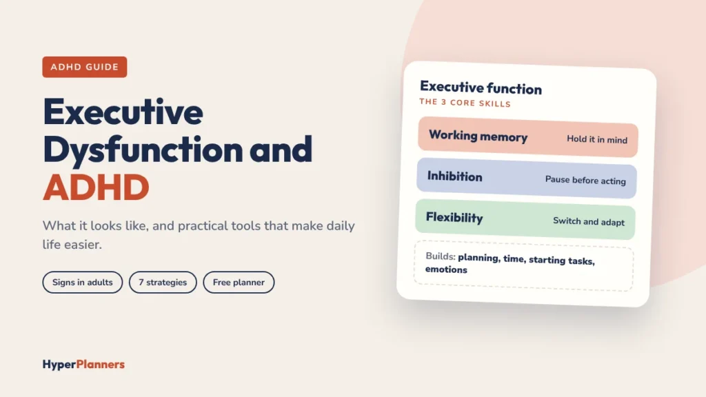 Executive dysfunction and ADHD: the three core executive function skills