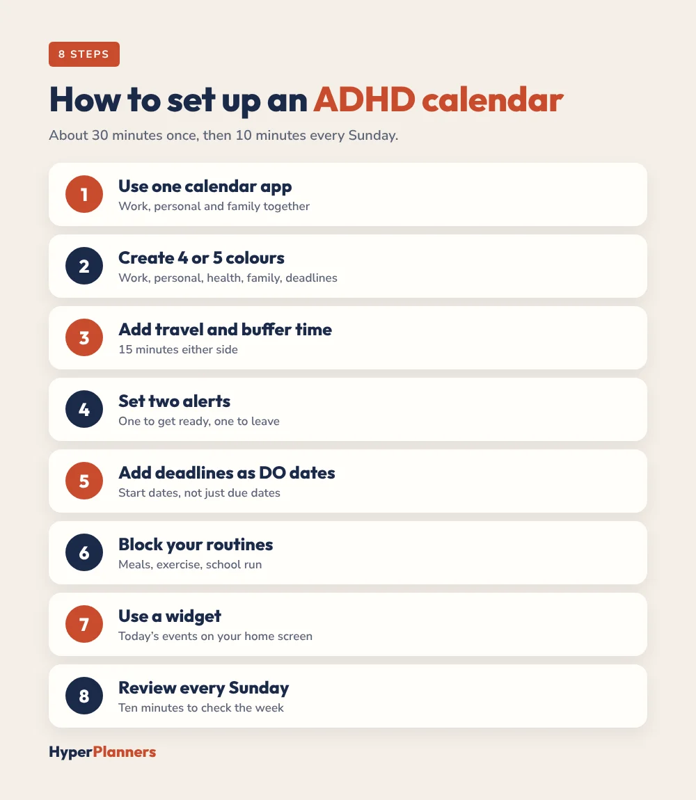 How to set up an ADHD calendar in 8 steps
